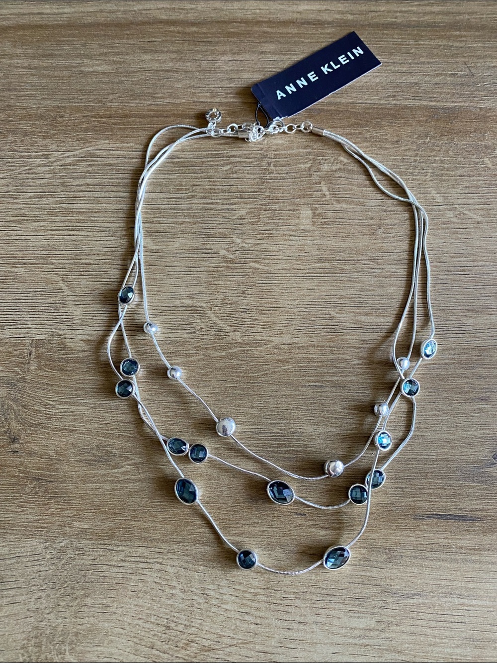 Anne Klein silver and blue colored necklace